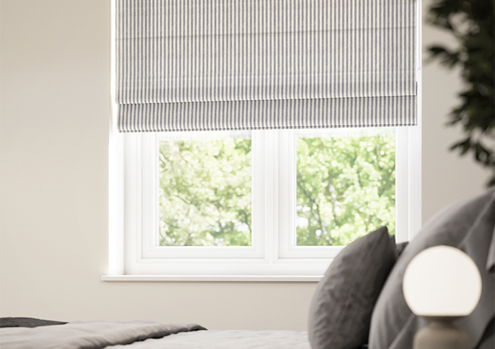 Emily Bond Oscar Stripe, Indigo - Roman Blind - Image 5